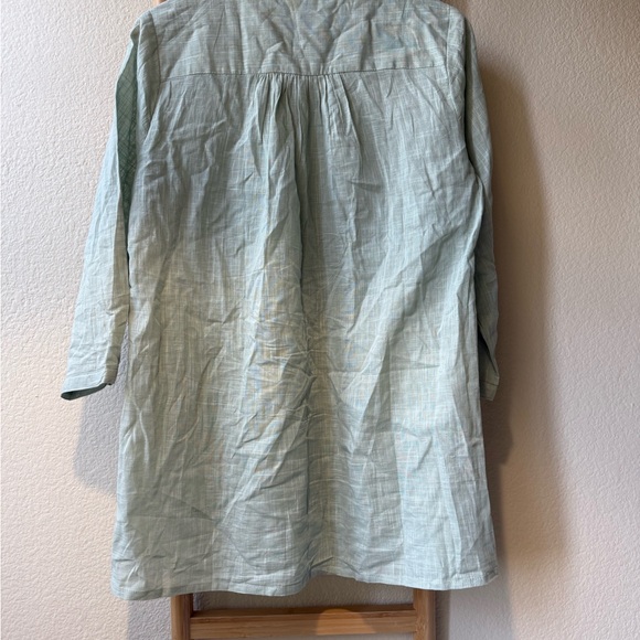 LSA Light Sage Linen Shirt Top - Picture 12 of 13